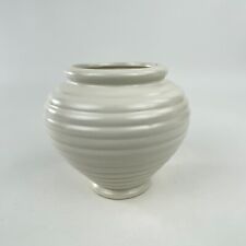 Vintage Hull Pottery Urn Vase Ribbed Beehive #418 Ivory Color Made in USA picture