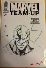 Marvel Team-Up #14 Sketch Cover Jonathan Uribe COA Daredevil/Bullseye picture