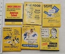 Vintage Matchbook Collectible Ephemera lot of 6 matchbooks advertising unused.  picture