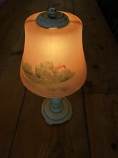 VTG Moe-Bridges Reverse Painting Slag Glass Table Lamp Milwaukee USA picture