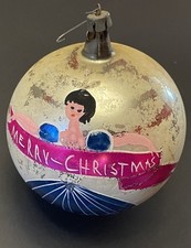VTG Jumbo Christmas Ornament Princess Ballerina Poland Hand Painted Fancy picture