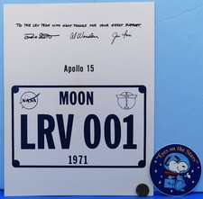 NASA POSTER & STICKER vtg Boeing Employee Appreciation APOLLO 15 / SNOOPY picture