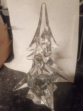 Vintage Lead Crystal Christmas Tree Sigma Tastesetter 8” Glass 1976 picture