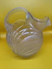 Rare Vintage Cambridge Caprice Crystal Alpine Clear Tilt Ball Pitcher Ice Lip picture
