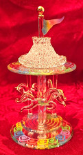 Glass Baron Carousel Figurine new in box 2006 24 karat gold accents picture