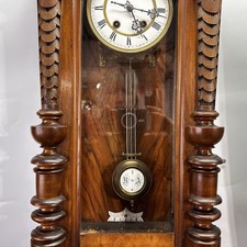 Antique Friedrich Mauthe FMS Vienna Regulator Wall Clock German Walnut Key C-VID picture