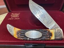 Schrade 75th Anniversary FAUX STAG Clasp Sterling Presentation New Old Stock picture