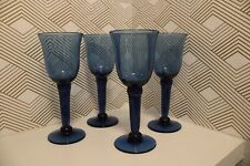 Vintage Cobolt blue long stemmed wine glasses Set of 4 picture
