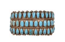 Large Navajo Cluster Cuff Bracelet ca 1969 picture