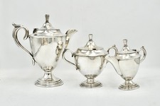 Sir John Bennett 3 Piece Silver Plated Set - Coffee Pot, Sugar and Creamer picture