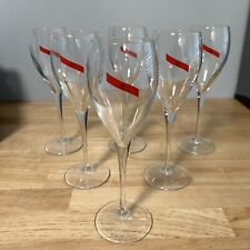 6pc SET GH MUMM Red Ribbon Tulip Shaped 150ml Champagne Prosecco Flutes Glasses picture