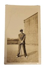 VTG 1920s AFRICAN AMERICAN ROARING 20's CLUBBER ZOOT SUIT HAT & CANE 4.5