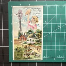 1880’s The Crane Tangent Windmill Farming Agriculture Victorian Trade Card picture