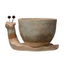 Stoneware Snail Planter, Reactive Glaze, Set of 2 (Each One Will Vary) picture