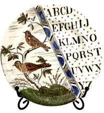 Antique 1884 Brownhill's Child's Alphabet Plate Birds Series Aesthetic Influence picture