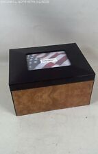 Wood-Look Memory Box w/Votive, Thank You Notes, American Flag Biodegradable Urn picture