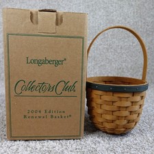 Longaberger 2004 Collectors Club Renewal Basket Handwoven Wood Trim Box COA picture