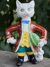 VINTAGE 1950'S ITALIAN SPAGHETTI POTTERY CAT PUSS IN BOOTS FIGURE Kitsch Retro picture