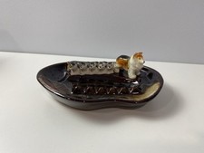 Vintage Royal Sealy Japan Border Collie & Puppies Ashtray Glazed Ceramic picture