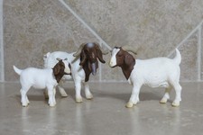 retired Schleich Boer Goat family Billy Nanny Kid 13258 13259 13260 farm animals picture