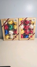 2 Boxes of Vintage Pyramid Rauch Satin-Sheen Christmas Ornaments 24 Total READ picture