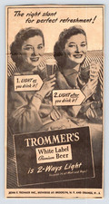 1946 WOMEN TROMMER'S WHITE LABEL BEER Vintage 4