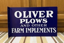 Oliver Plows Flange Sign Farm Implements 2 Sided Vintage Style Wall Decor picture