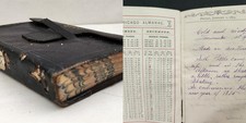 1875 antique DIARY north perry me DELPHA BOYDEN leather wallet picture
