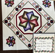 Handcrafted Amish Star Spin King Quilt Multi Colors 2011 Handmade Warm 112 X 115 picture