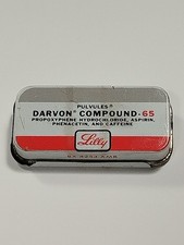 Vintage Eli Lilly Darvon Compound-65 Pocket Tin – Complete Two-Piece Sliding Set picture