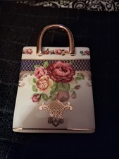 Small Porcelain Gift Bag By Ganz Made In China Collectible  picture