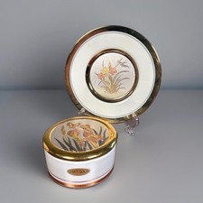 Dynasty Gallery Art of Chokin 24KT Gold Gilded Plate and Trinket Box Set Japan picture