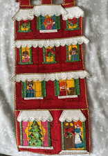 Vintage Bucilla “Jeweled” Felt&Sequin “Holiday House” Christmas Card Holder.  picture