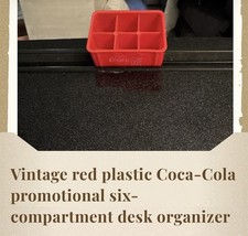 Vintage red plastic Coca-Cola promotional six-compartment desk organizer picture