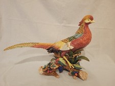 Rare Fitz & Floyd Large Golden Pheasant Bird Figurine Sculpture Exotic Wildlife picture