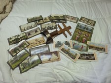 Antique Stereoscope Stereopticon Brass/Wood Viewer W/ Stereoviews 19th Century picture