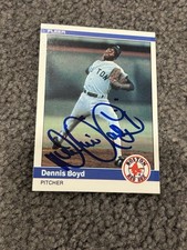 Red Sox Dennis Oil Can Boyd 1984 Fleer #393 Autograph Signed Rookie w/COA picture