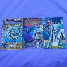  Surf Crazed Comics lot of 3 issues #1 #2 #4 great shape beautiful color graphx picture