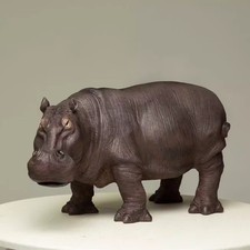 In Stock Emulation Hippopotamus figurine Painted Model Animal Sculpture NEW picture