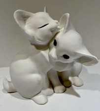 VTG George Good White Snuggling Cats Figurine Fine Bone China By Freeman 5x6”  picture