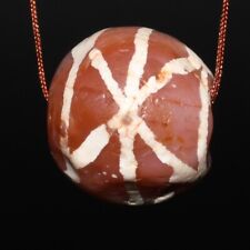 Authentic Large Ancient Round Etched Carnelian Bead over 1500 Years Old picture