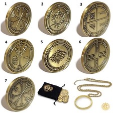 7 Pentacles of Jupiter Coin Set - Wealth & Prosperity Seals with 72 Names of God picture
