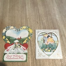 Vintage Valentine’s Day Cards Lot of 2 Cutout 1920’s one for a Valentine wedding picture