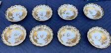 8 Vintage Dragon Rice Bowls Featuring a Gold Dragon Heavily Gilt, made in Japan picture