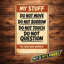 Humorous Caution Plaque Room Tin Sign Funny Metal Wall Decor 8x12 picture