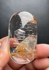 55*31*17mm Natural Enhydro Quartz Moving Water Drop Specimens Palm Reiki picture