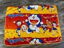 Vintage Sanrio Doraemon Blanket Very Rare Red & Yellow 50”x 38” Manga Cat picture