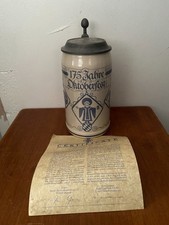 Official 1985 Oktoberfest 175th 1-Liter Rastal Beer Stein Munich w/ Certificate picture