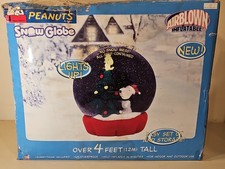 Peanut Snoopy 4' Snowglobe Inflatable Airblown Gemmy Rare Holiday Christmas NIB picture