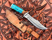 New Beautiful Custom Made Damascus Steel Blade Hunting bowie knife ,With handmad picture